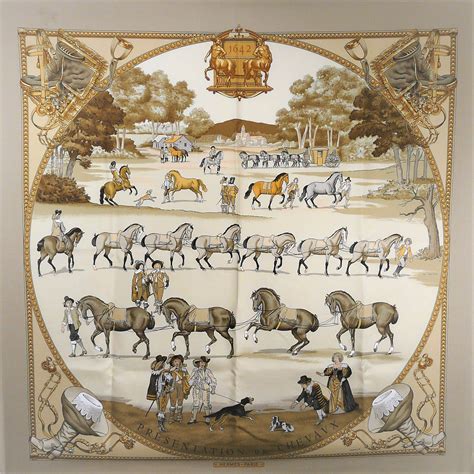 hermes vintage scarf les chevaux du soleil|hermes scarf value.